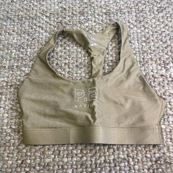 P.E. Nation Racerback Sports Bra Size Small Green - Picture 1 of 6